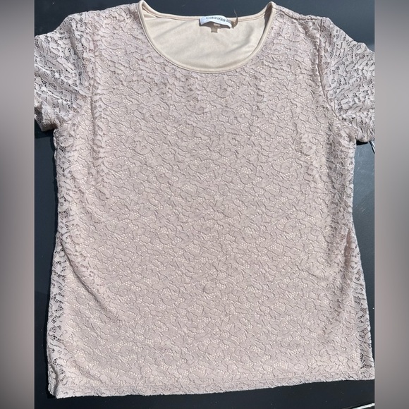 Calvin Klein Blush Lace Top - Picture 9 of 11